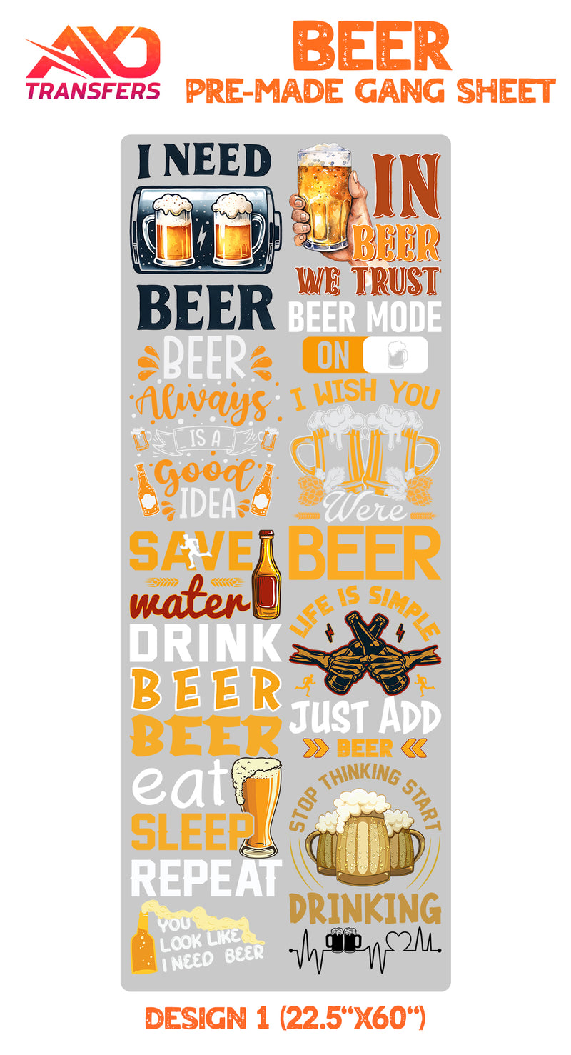 Load image into Gallery viewer, Beer Premade Gangsheet