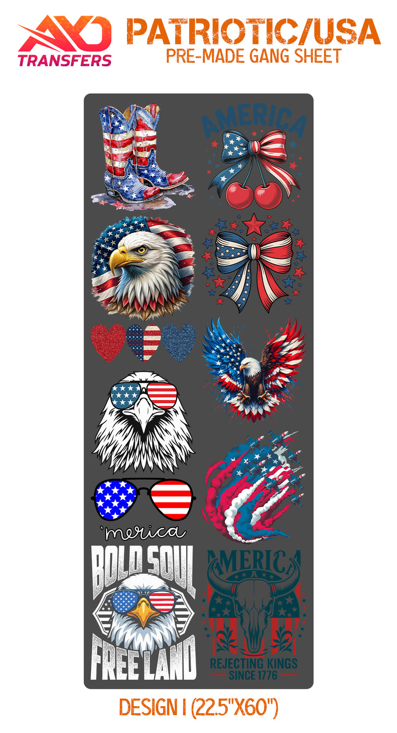 Load image into Gallery viewer, Patriotic / USA Premade Gangsheet