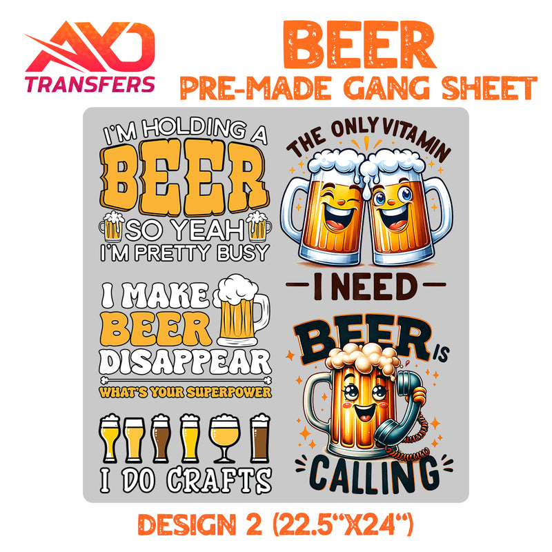 Load image into Gallery viewer, Beer Premade Gangsheet
