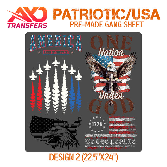 Patriotic / USA Premade Gangsheet