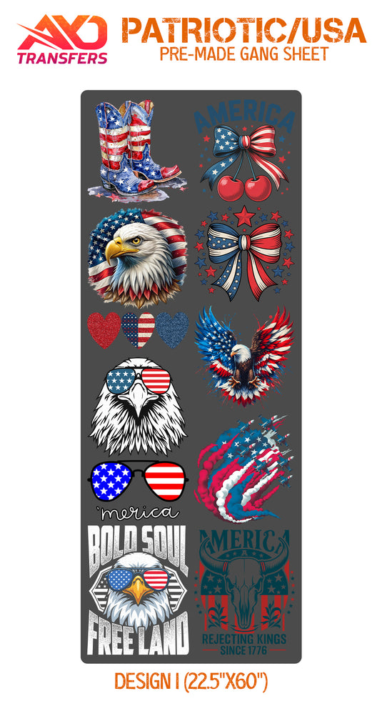 Patriotic / USA Premade Gangsheet