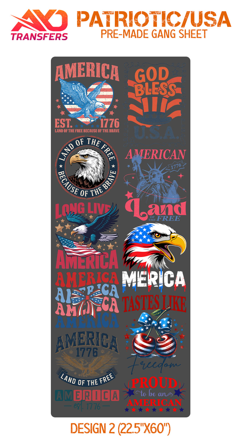 Load image into Gallery viewer, Patriotic / USA Premade Gangsheet
