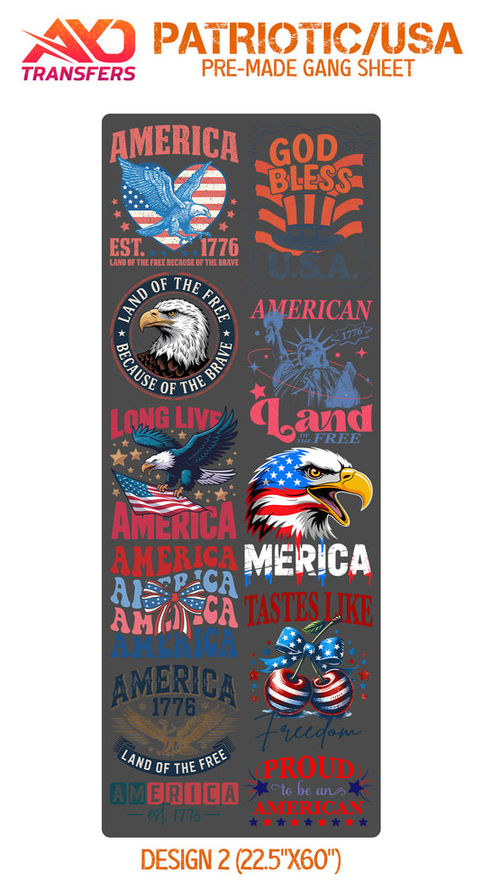 Patriotic / USA Premade Gangsheet