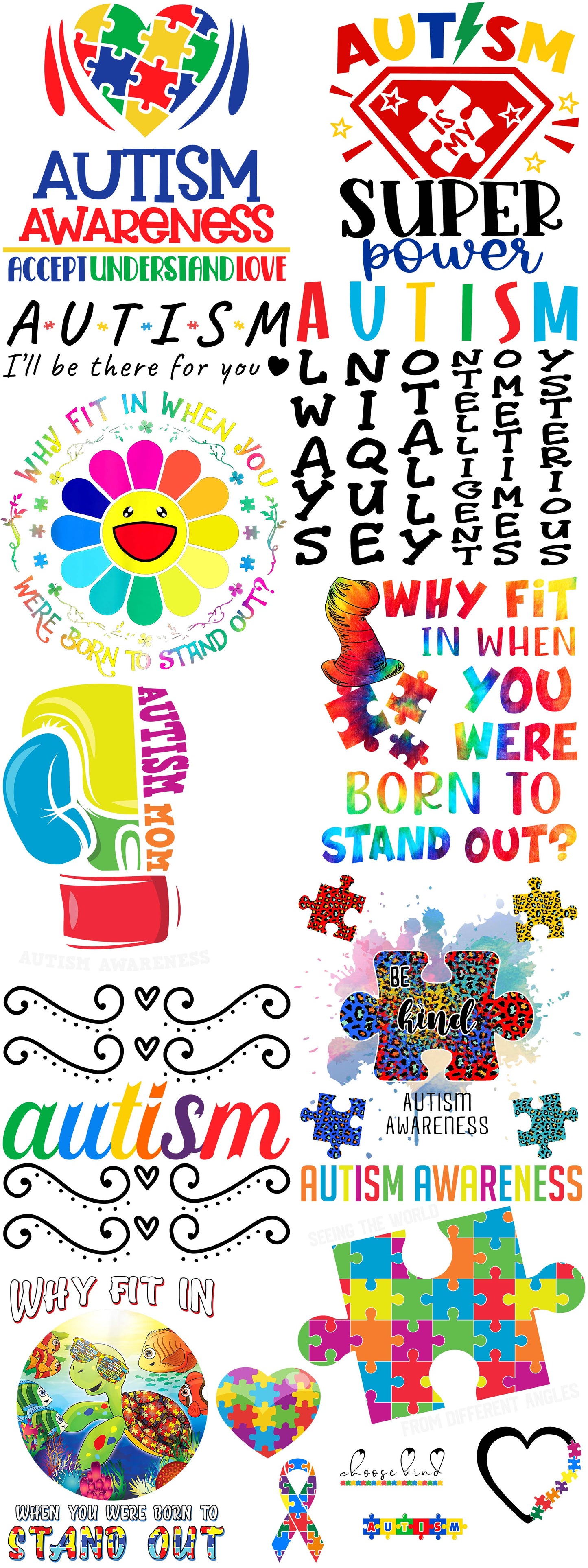 Autism Awareness Premade Gangsheets
