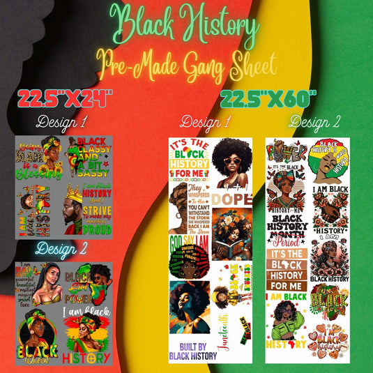 Black History Pre-Made Gang Sheets