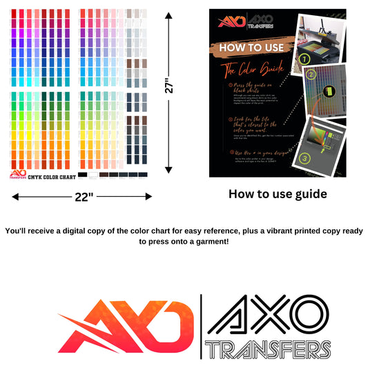 CMYK Color Reference Chart | Digital & Printable Press Guide for DTF Printing | Axo Transfers

