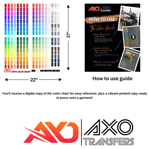 CMYK Color Reference Chart | Digital & Printable Press Guide for DTF Printing | Axo Transfers

