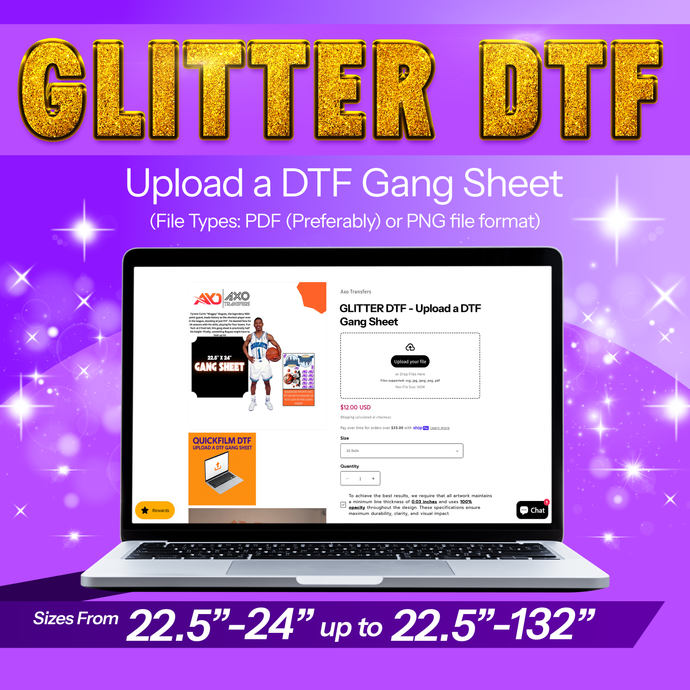 GLITTER DTF - Upload a DTF Gang Sheet