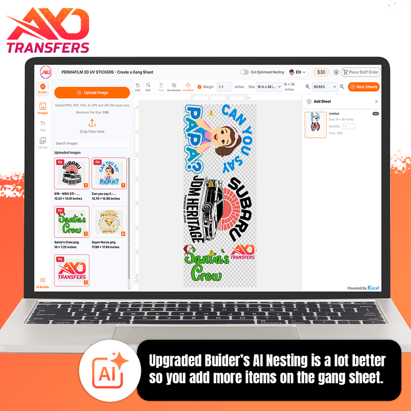 Load image into Gallery viewer, PERMAFILM 3D UV STICKERS - Upload or Build a Gang Sheet
