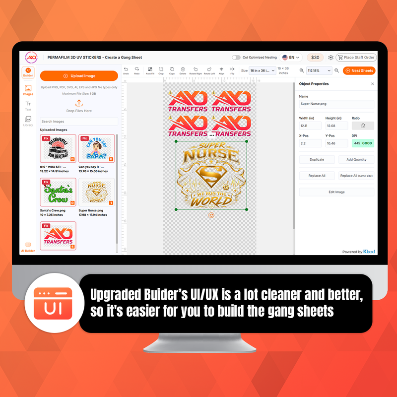 Load image into Gallery viewer, PERMAFILM 3D UV STICKERS - Upload or Build a Gang Sheet
