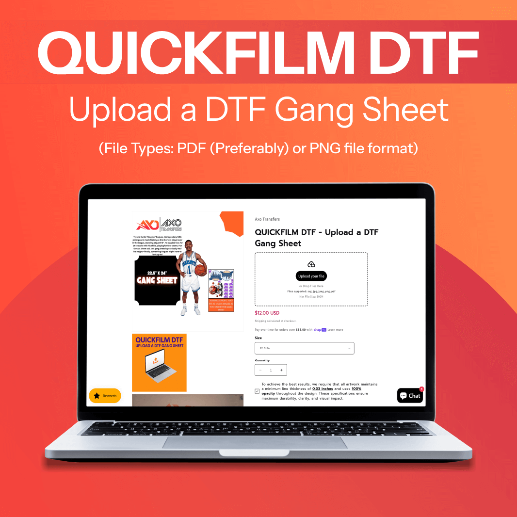 QUICKFILM DTF - Upload a DTF Gang Sheet | Custom DTF Transfers | Axo ...