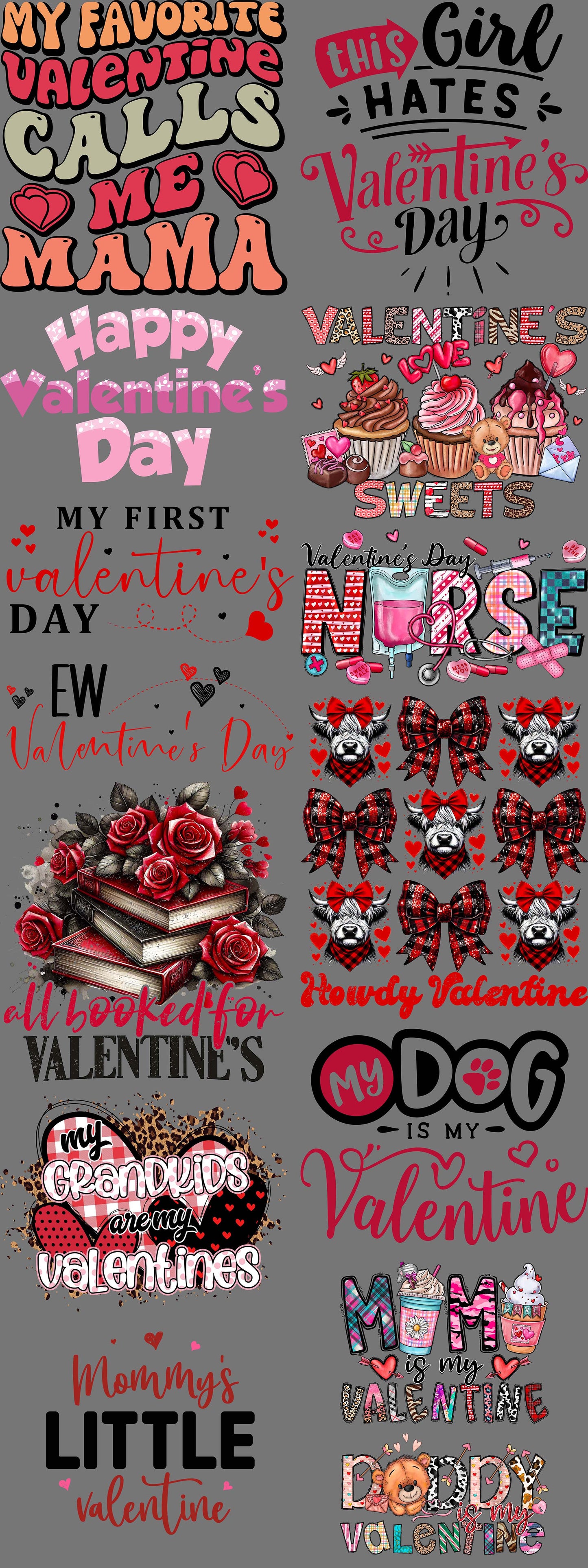 Valentine's Day Pre-Made Gang Sheets