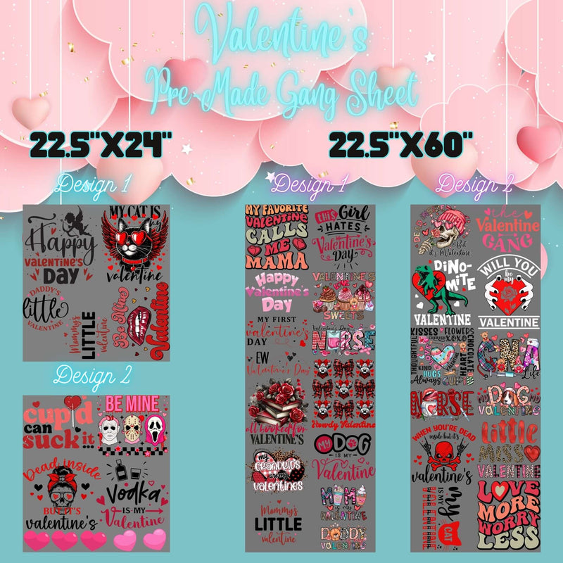 Load image into Gallery viewer, Valentine&#39;s Day Pre-Made Gang Sheets 
