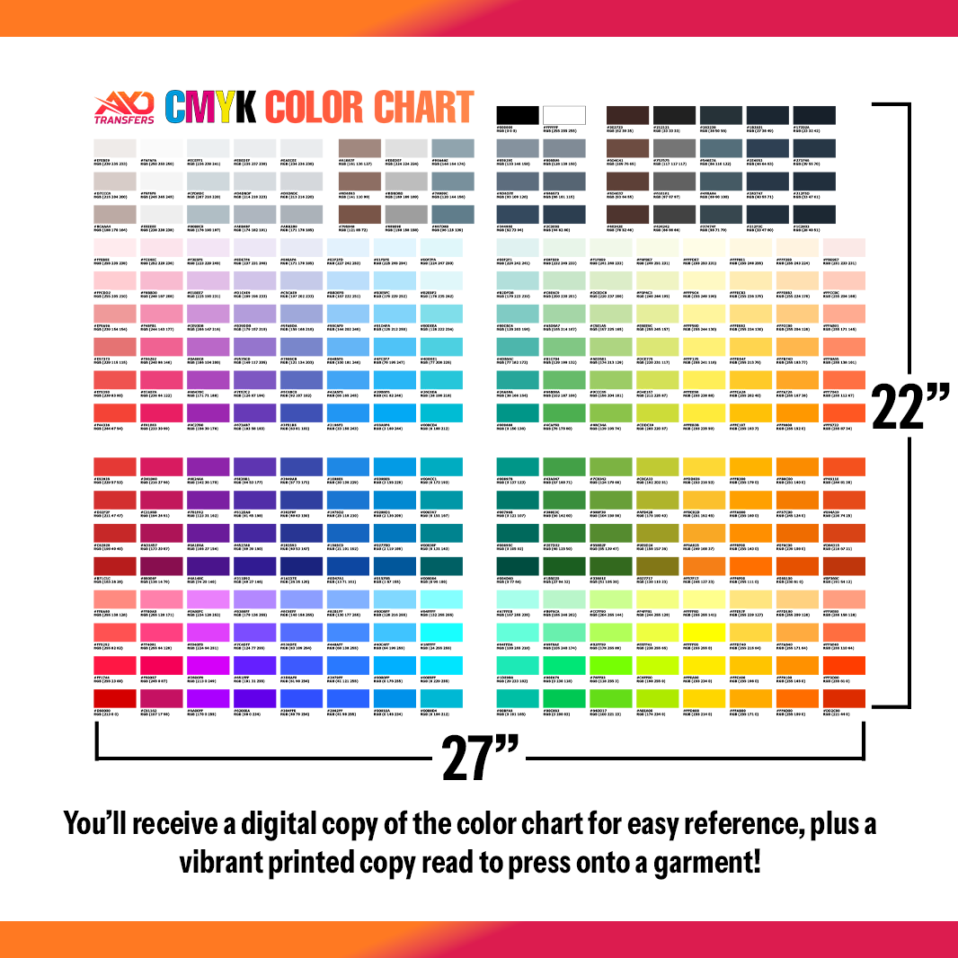CMYK Color Reference Chart | Digital & Printable Press Guide | Axo